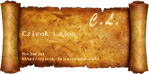 Czirok Lajos névjegykártya
